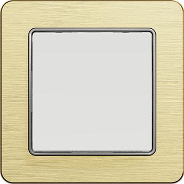 Sedna rocker switch (white insert, brushed gold frame)